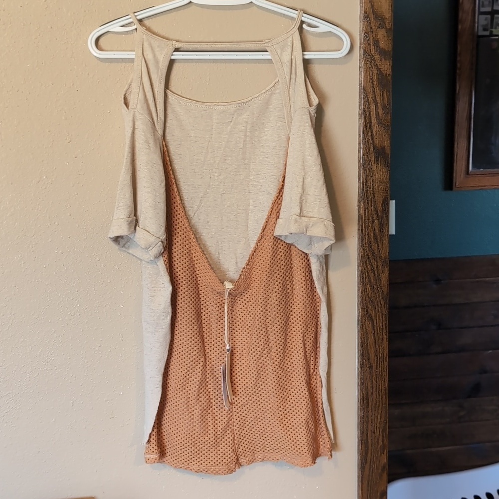 Gilded Intent Cream and Orange Slouchy Tshirt
